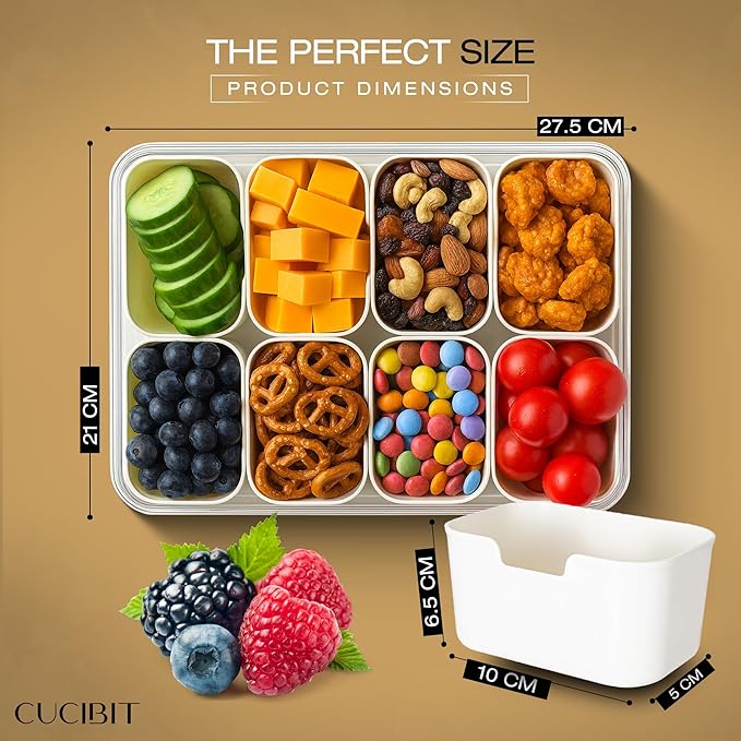 BPA-Free Snack Storage Box with 8 Compartments – Microwave & Dishwasher Safe Plastic Organizer for Dry Food