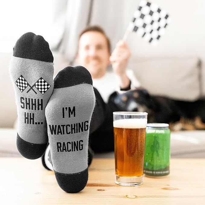 VICRAZY Racing Car, Sport Car Socks for Men, Women - Formula 1 Gifts, Racing Socks, Stocking Stuffers for Men, Women