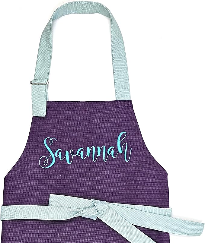 Kids Apron - Embroidered Personalized Cooking Custom Apron with Name, Adjustable, Cotton, with Pockets, for cooking
