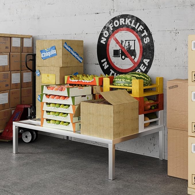 48" Long x 30" Wide | Height: 12" Off The Floor Aluminum Dunnage Rack | Storage in Restaurant, Kitchens and Garages and More!