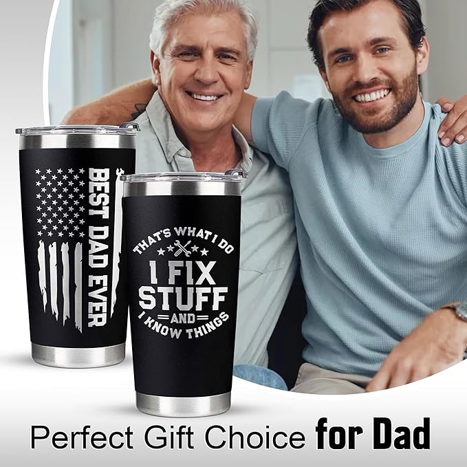 Christmas Gifts for Dad, Men - Gifts for Dad from Daughter, Son - Dads Birthday Gift Ideas, Happy Birthday gifts for Dads, Fathers - Best Dad Ever Gift, Best dad Tumbler, 20 Oz dad Cup