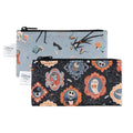 Bumkins Disney Reusable Snack Bags, for Kids School Lunch and for Adults Portion, Washable Fabric, Waterproof Cloth Zip Bag, Supplies Travel Pouch, Food-Safe Storage, 2-pk Nightmare Before Christmas