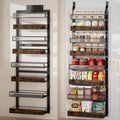 Over The Door Pantry Organizer,8 Tier Spice Rack Wall Mount with Adjustable Basket,Metal Heavy Duty Door Organizer Hanging Storage Shelf for Kitchen Pantry and Bathroom