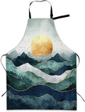 Cooking Aprons for Men and Women,Adjustable Bib Chef Apron with 2 Pockets, Soft and Durability Kitchen Apron