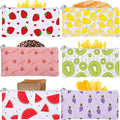 Chumia 6 Pcs Reusable Snack Bags Christmas Gifts Food Safety Washable Snack Bags Lunch with Zipper Portable Sandwich Bag Food Storage Pouch Double Layer(Fruit,6.9 x 3.7 Inches)