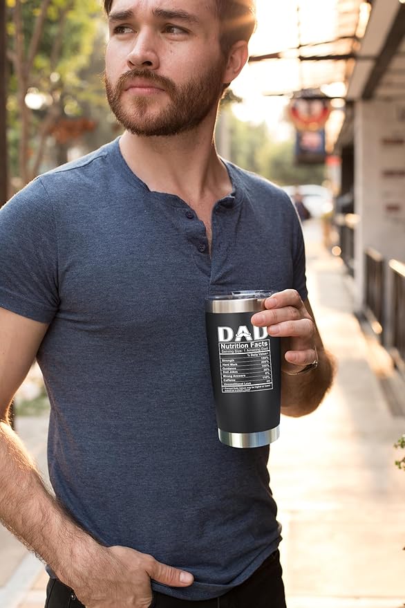 NewEleven Christmas Gift For Dad - Birthday Gifts For Dad From Daughter - Husband Gifts - Unique Birthday Present Ideas For Father's Day, Husband, New Papa, Bonus Father From Daughter - 20 Oz Tumbler
