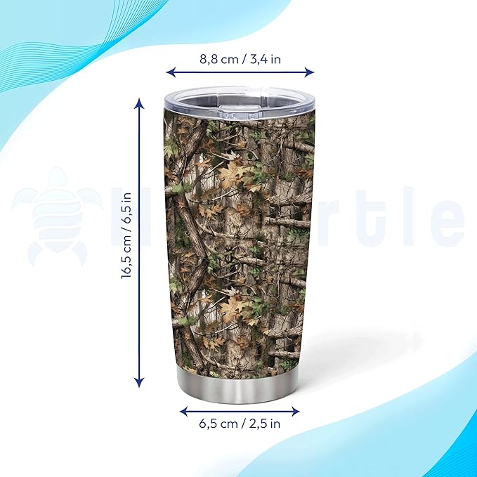 Hyturtle Personalized Hunting Gifts For Men - Camo Hunting Tumbler 20 Oz Travel Coffee Mug Stainless Steel - Fathers Day Hunting Gift For Dad, Him, Boy, Husband, Hunters On Birthday, Christmas
