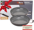DaTerra Cucina - 13" Nonstick Ceramic Frying Pan - Made in Italy - Oven Safe - High Heat Resistant Nonstick Cookware - PTFE, Cadmium, Lead & PFOA free - Volcanic Black Speckled