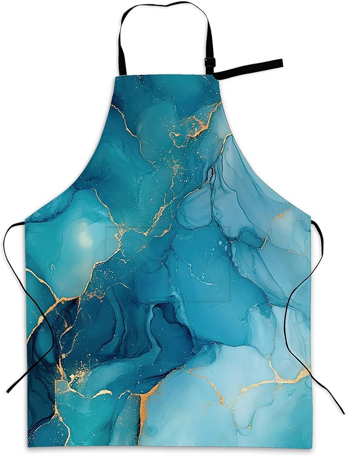 Kitchen Apron with Pocket,Waterproof Adjustable Neck and Long Ties, Cooking Baking Gardening Painting Apron for Women
