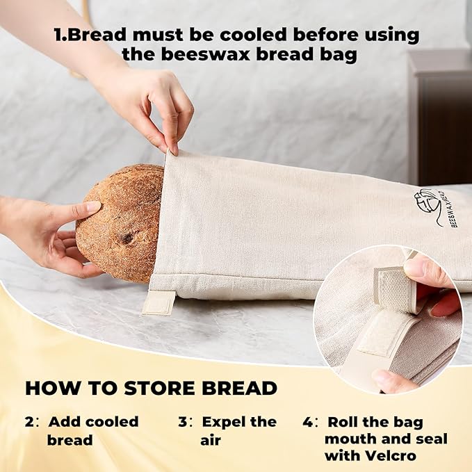 Beeswax Bread Bags for Homemade Bread. Beeswax Bags for Sourdough.（2 Pack). XL-12 * 17IN. ZSHLXM