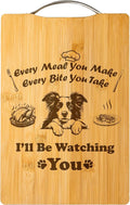 Personalized Engraved Cutting Board, Funny Gift for Dog Lovers, Handmade Kitchen Decor – I’ll Be Watching You (Border Collie)