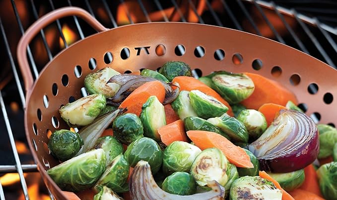 Outset QN70 Round Grill Wok, Copper Non-Stick