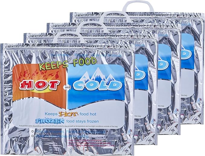 Superio Hot and Cold Insulated Bags for Food Delivery, Grocery Shopping Bags, Food Storage for Hot and Frozen Food for Travel, Disposable Cooler Bag