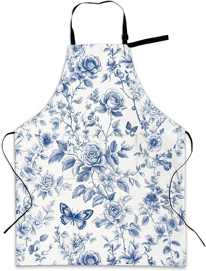 Cooking Aprons for Men and Women,Adjustable Bib Chef Apron with 2 Pockets, Soft and Durability Kitchen Apron