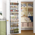 Moforoco 8-Tier Over The Door Pantry Organizer, Pantry Organization and Storage, Black Hanging Basket Wall Spice Rack Seasoning Shelves, Home & Kitchen Laundry Room Bathroom Essentials accessories