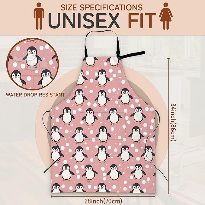 Adjustable Kitchen Apron with Pockets for Women and Men,Soft Chef Apron for Cooking, BBQ, and Grill