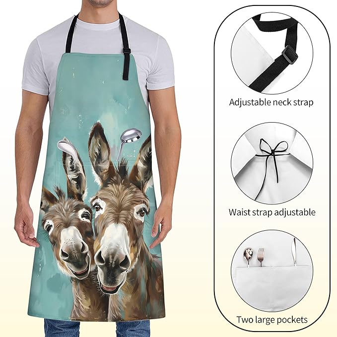 Fun Space Adventure Apron for Women with Rocket and Planet,28x33in