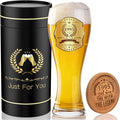 30th Birthday Beer Glasses Gifts, Personalized '1995' Vintage Glass Ware Set for Men, Black Gift Package with Drinking Glass, Coaster, and Card for 30 Years Old Man