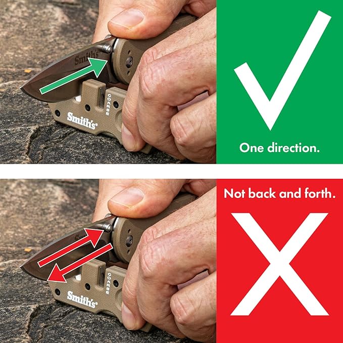 Smith’s Pocket Pal Tactical Knife Sharpener - 2 Stage Sharpener & Diamond Sharpening Rod - Pocket Clip - Outdoor Hunting Knife & Hook Sharpener - Compact & Lightweight