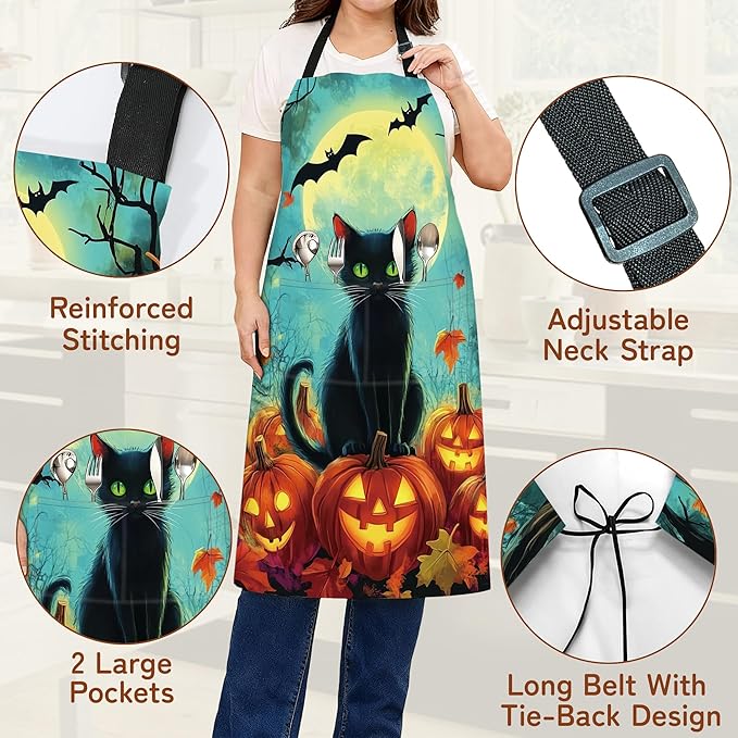 Adjustable Kitchen Apron with Pockets for Women and Men,Soft Chef Apron for Cooking, BBQ, and Grill
