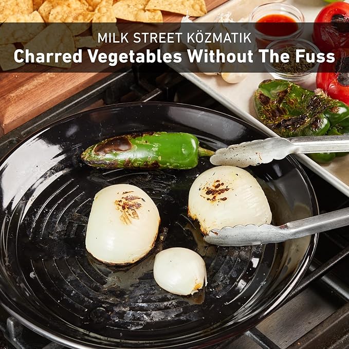 Milk Street Közmatik Grilling Pan – Fire-Roasted Flavor, Easy Clean, Perfect for Gas Burners and Grills