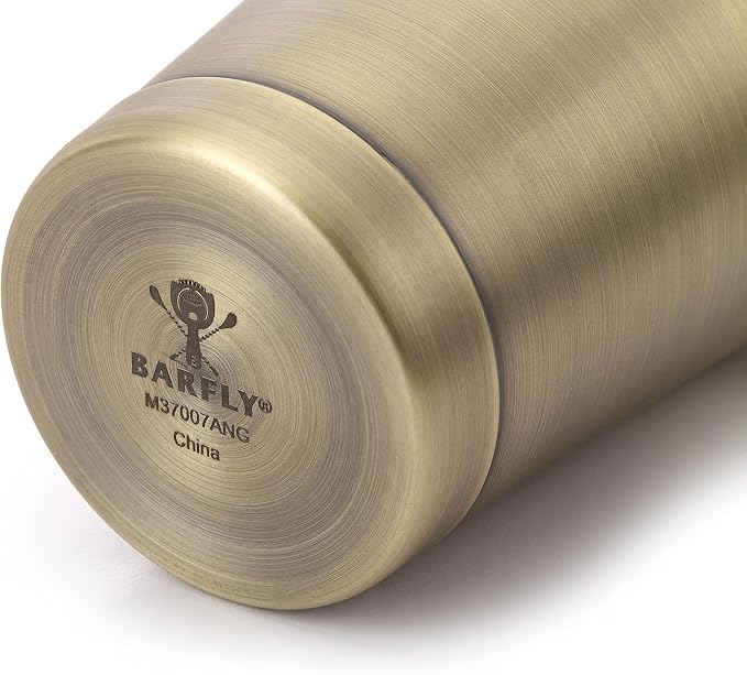 Barfly Cocktail Shaker Tin, Small 18 oz (532 ml), Antique Gold