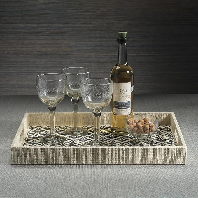 Zodax Tuscan Handmade Etched Glass - Set of 1 (Goblet)