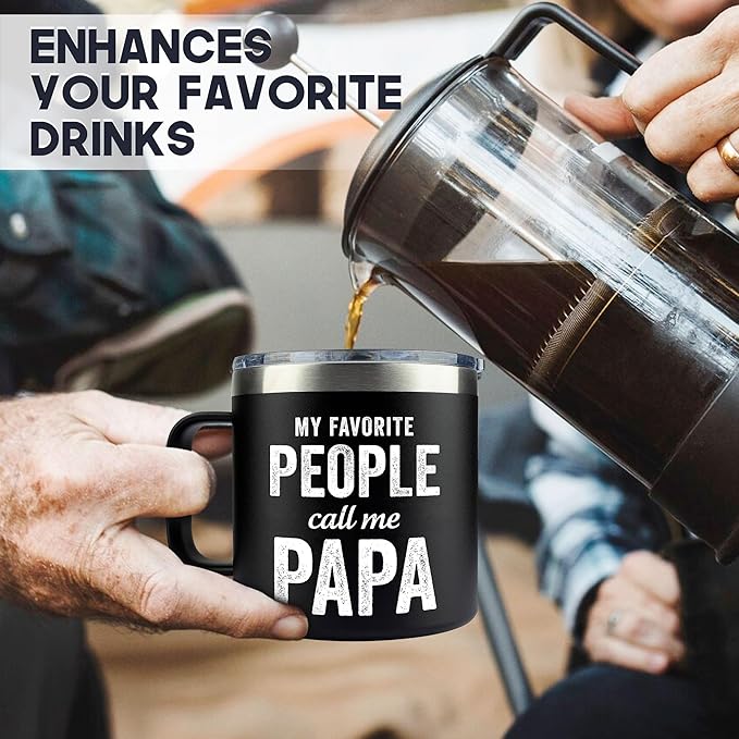 Gifts for Grandpa from Granddaughter, Grandson - Christmas Gifts for Grandpa, Papa, Dad, Men - Papa Birthday Gift Ideas, Happy Birthday gifts for Grandfather - Best papa Mug, 14 Oz Coffee Mug