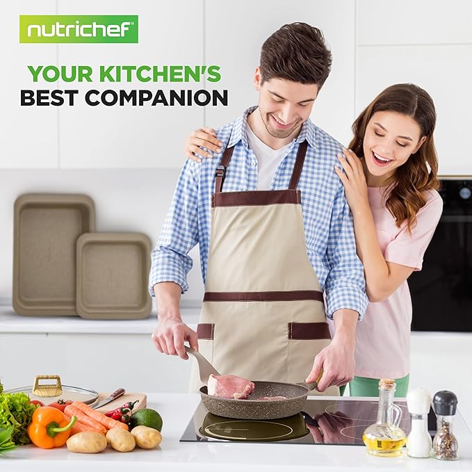 Nutrichef 22-Piece Black Marble Non-Stick Cookware and Bakeware Set - Professional Home Kitchen Collection with Multi-Sized Pots, Pans, and Heat-Resistant Tools