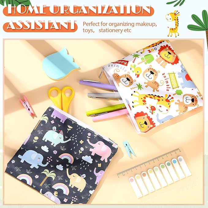 Chumia 6 Pcs Reusable Snack Bags Christmas Gifts Food Safety Washable Snack Bags Lunch with Zipper Portable Sandwich Bag Food Storage Pouch Double Layer(Forest,7 x 7 Inches)