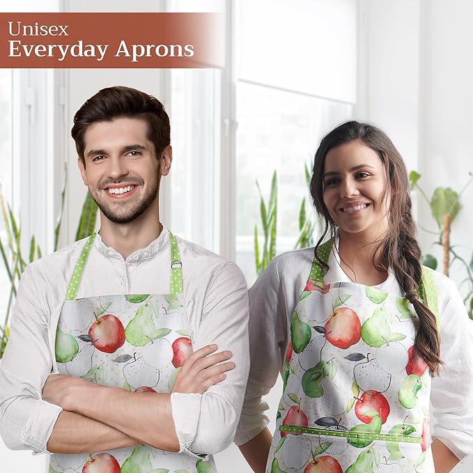 Maison d' Hermine 100% Cotton Apron for women with Pocket Kitchen Chef Apron for Men Cooking Gardening Server Waitress