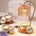 Candle Warmer Lamp with 3 Candles & Gift Box, Gifts for Women Christmas Birthday, Mom Sister Gift, 3 Favor, Lavender, Vanilla, Ebony, 2 Bulbs Inc.