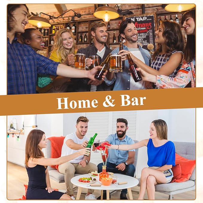 20 Pcs Bottle Opener Bulk with Wooden Handle, Stainless Steel Heavy Duty Engravable Wood Beer Opener for Party Bar Restaurant Kitchen Festivals