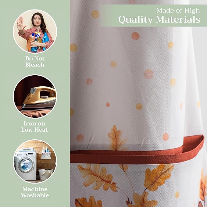 Maison d' Hermine 100% Cotton Apron for women with Pocket Kitchen Chef Apron for Men Cooking Gardening Server Waitress