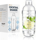 Plastic Cocktail Shaker with Measuring Scale 24oz (700ml), Leak-Proof & Shatter-Resistant Drink Mixer for Bartending, Protein Shakes, Iced Coffee & Milk Tea