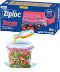 Ziploc Gallon Food Storage Bags, Stay Open Design with Stand-Up Bottom, Easy to Fill, 96 Count (Packaging May Vary)