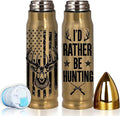 Hunting Gifts for Men – Funny 17oz Tumbler with Lid, I'd Rather Be Hunting Design, Unique Christmas, Xmas and Birthday Gift for Hunters, Perfect for Dad, Son, Husband, or Friends