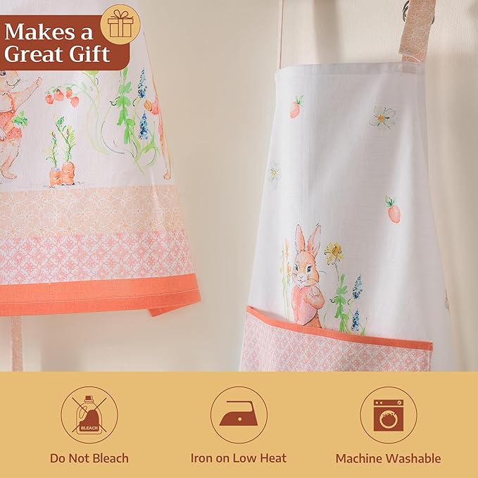 Maison d' Hermine 100% Cotton Apron for women with Pocket Kitchen Chef Apron for Men Cooking Gardening Server Waitress