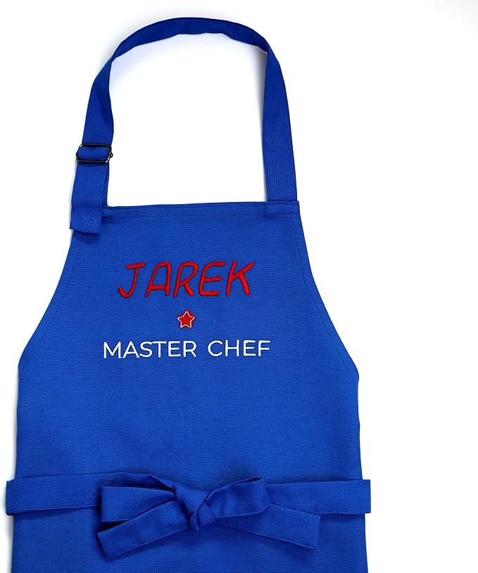 Kids Apron - Embroidered Personalized Cooking Custom Apron with Name, Adjustable, Cotton, with Pockets, for cooking