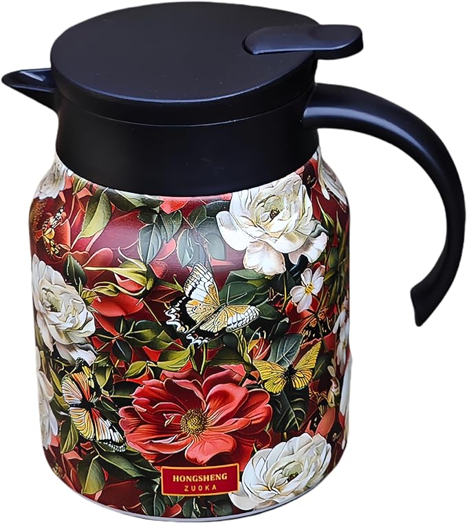 thermal teapot with infuser,Tea Pot with Infusers for Loose Tea,1000ML Thermal Teapot with Removable Infuser & Lid (D)