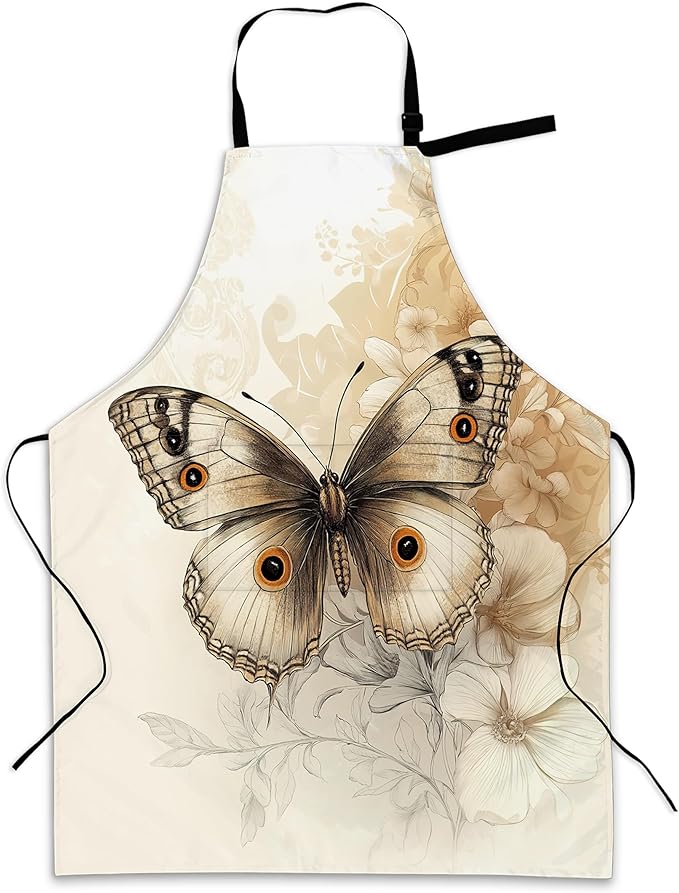 Cooking Apron for Women and Men,Adjustable Chef Bib Apron with 2 Pockets, Water and Oil Resistant for Kitchen Use