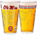 Greenline Goods – University of Mississippi Rebels College Pint Beer Glasses (Set of 2), 16 oz – Full-Color Logo + Campus Map