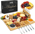 SMIRLY Charcuterie Boards Set, Large Cheese Board Set, Natural Bamboo Charcuterie Tray Cheese Platter with Accessories - Housewarming Gifts New Home, Wedding & Bridal Shower Gifts for Women, Couples