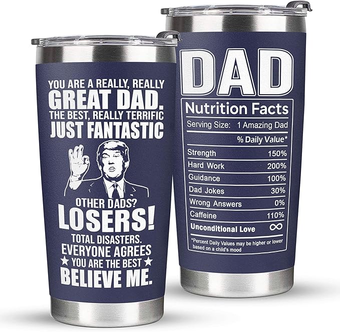 Christmas Gifts for Dad, Men - Gifts for Dad from Daughter, Son - Dads Birthday Gift Ideas, Happy Birthday gifts for Dads, Fathers - Best Dad Ever Gift, Present for dads - 20 Oz dad Tumbler