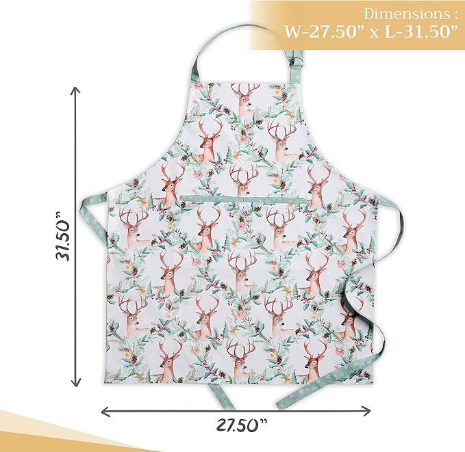 Maison d' Hermine 100% Cotton Apron for women with Pocket Kitchen Chef Apron for Men Cooking Gardening Server Waitress
