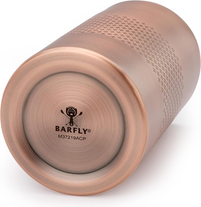 Barfly Double Wall Diamond Lattice Mixing Tin, Antique Copper