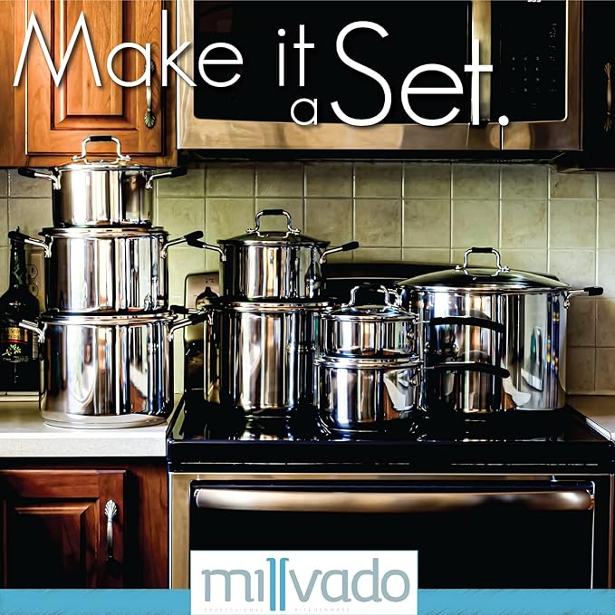 Sauce Pan, Stainless Steel 2.4 Quart Sauce Pan with Clear Glass Lid and Permanent Measurement Markings, Small Boiling Pot, Induction, Gas Electric Compatible