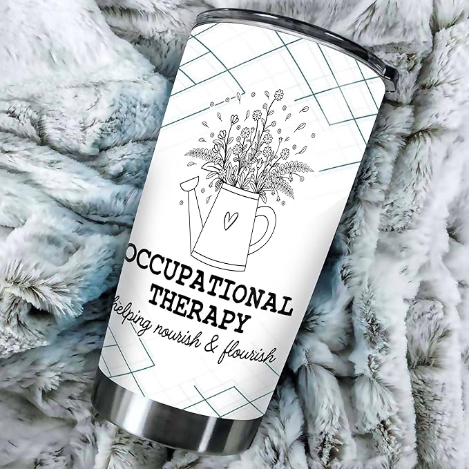 Occupational Therapy Gifts - Tumbler Stainless Steel 20oz, OT Occupational Therapist Gift For Women Men, Occupational Therapy Assistant Drinking Cups For Coworker Staffs (OT06)