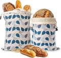 Beeswax Bread Bags for Homemade Sourdough with Zipper, 2 Pack Reusable Sourdough Bread Bags Baking Supplies, Airtight Natural Cotton Storage Bag