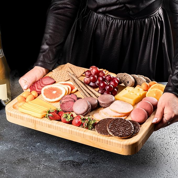 Personalized Bamboo Charcuterie Board with Drawer & Utensils – Custom Cheese & Cutting Board Gift for Wedding, Housewarming, Christmas, Anniversary, Couples & Kitchen Use